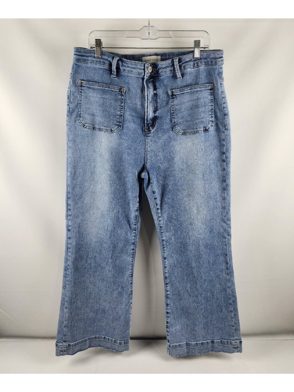 Risen Jeans Womens 2X Blue High-Rise Front Pocket Ankle Flare Denim RDP5767X